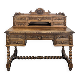 Louis XIII style oak desk