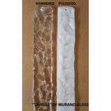 Transparent and hammered strips “listelli ” murano glass chandelier