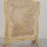Louis xv style fireplace screen fire screen in gilded wood 19th century tapestry