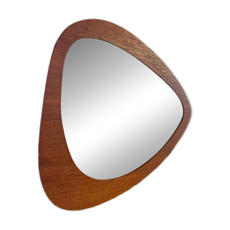 Miroir vintage avec cadre en bois de teck, Danemark années soixante