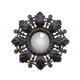 Convex mirror leaves and black flowers golden reflection 20 cm
