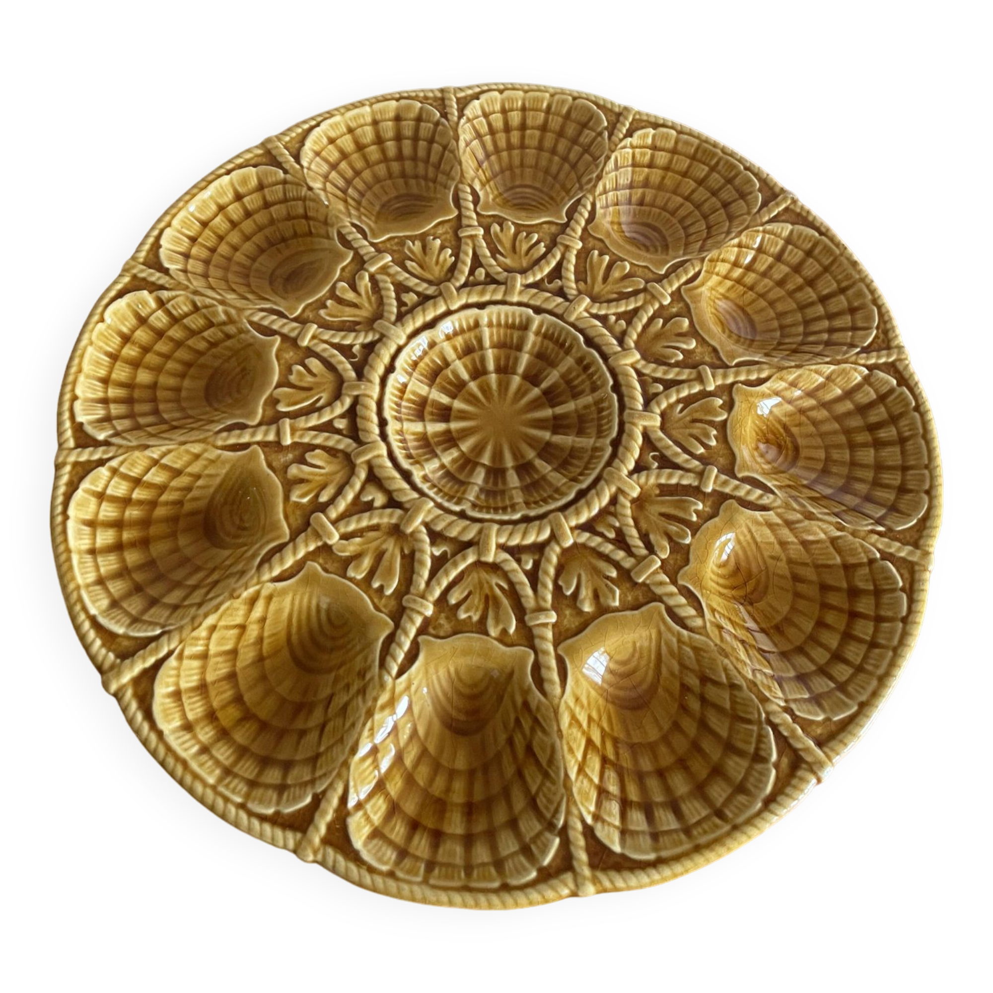 Sarreguemines earthenware oyster dish
