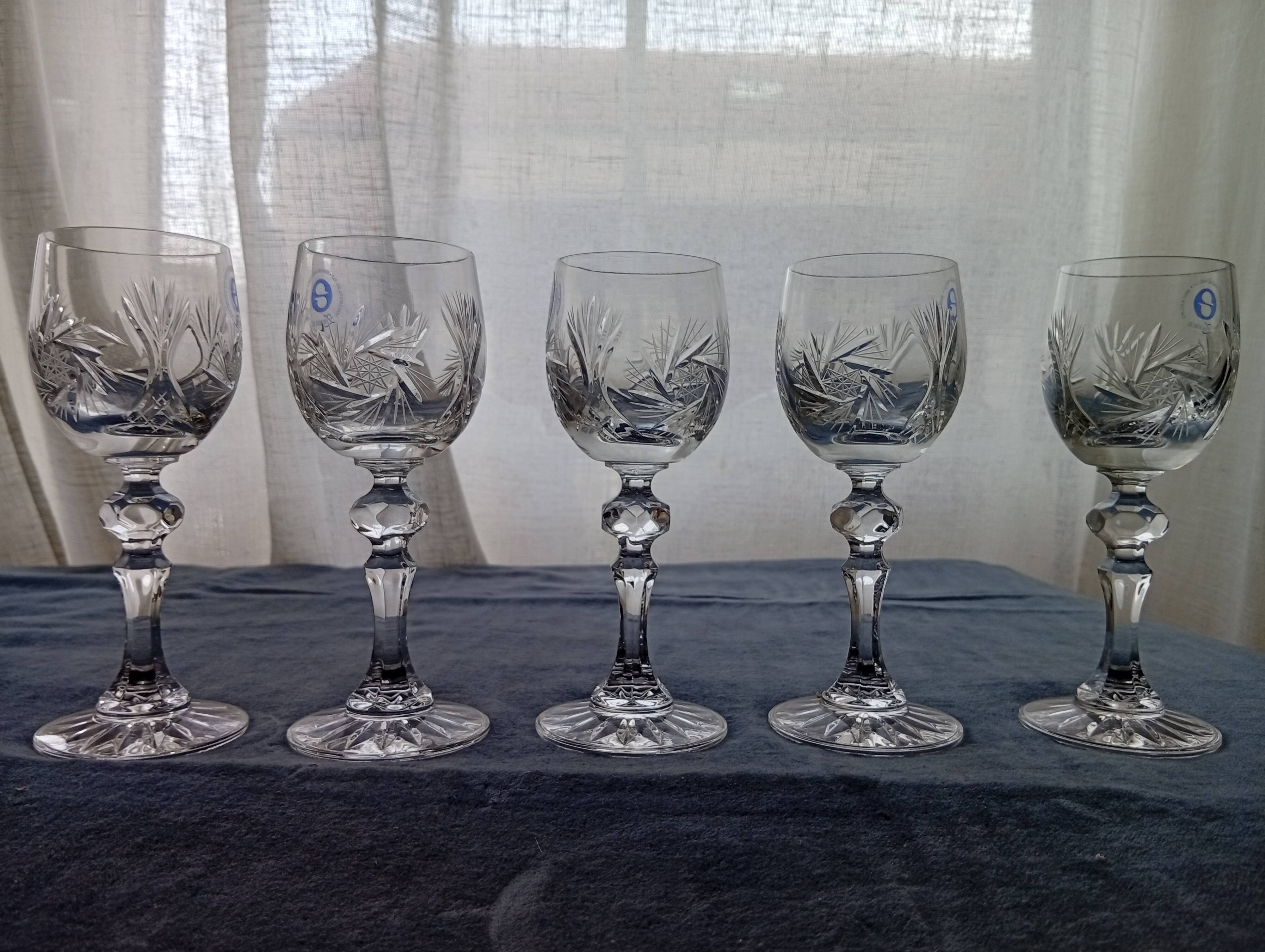 5 crystal glasses from Zawiercie