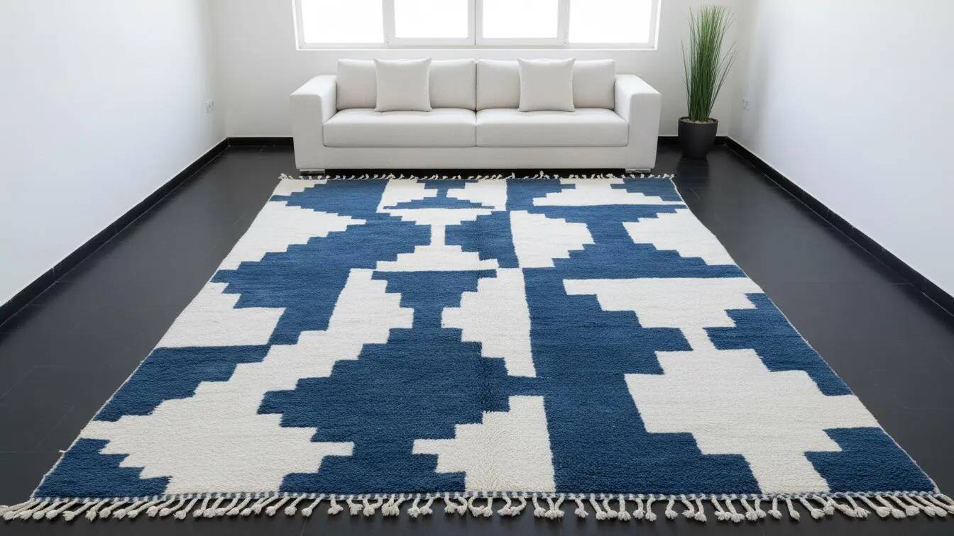 Handmade wool rug from Morocco 3 x 2 m