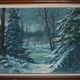 Painting Under snowy wood mountain landscape by Victor DUMAY (1901-1981)