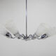 Mid-Century Chrome-Plated 6 Flamming Chandelier by Instala Decin, 1950s