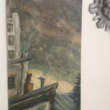 Gouache on paper 1953 signed and its glazed frame