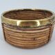 Cache-pot en rotin cerclé de laiton vers 1960 DLG Gabriella Crespi