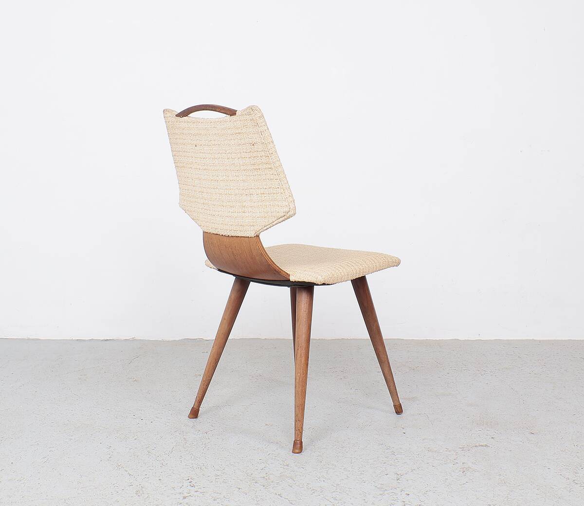 set of 2 vintage plywood dining chairs