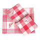 tablecloth and red and white checked napkins 154x164 cm