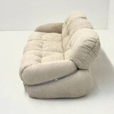 Cream bouclé Okay 3-seater sofa by Adriano Piazzesi