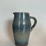 Artisanal blue stoneware pitcher