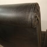 Vintage black leather office chair by Richard Sapper for Knoll 1979