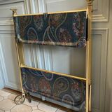 Textable brass and cashmere serving table