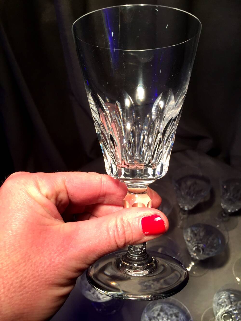 Set of 12 baccarat crystal water glasses carcassonne model