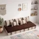 Striped coffee Hanbel floor cushion – Handwoven ivory wool