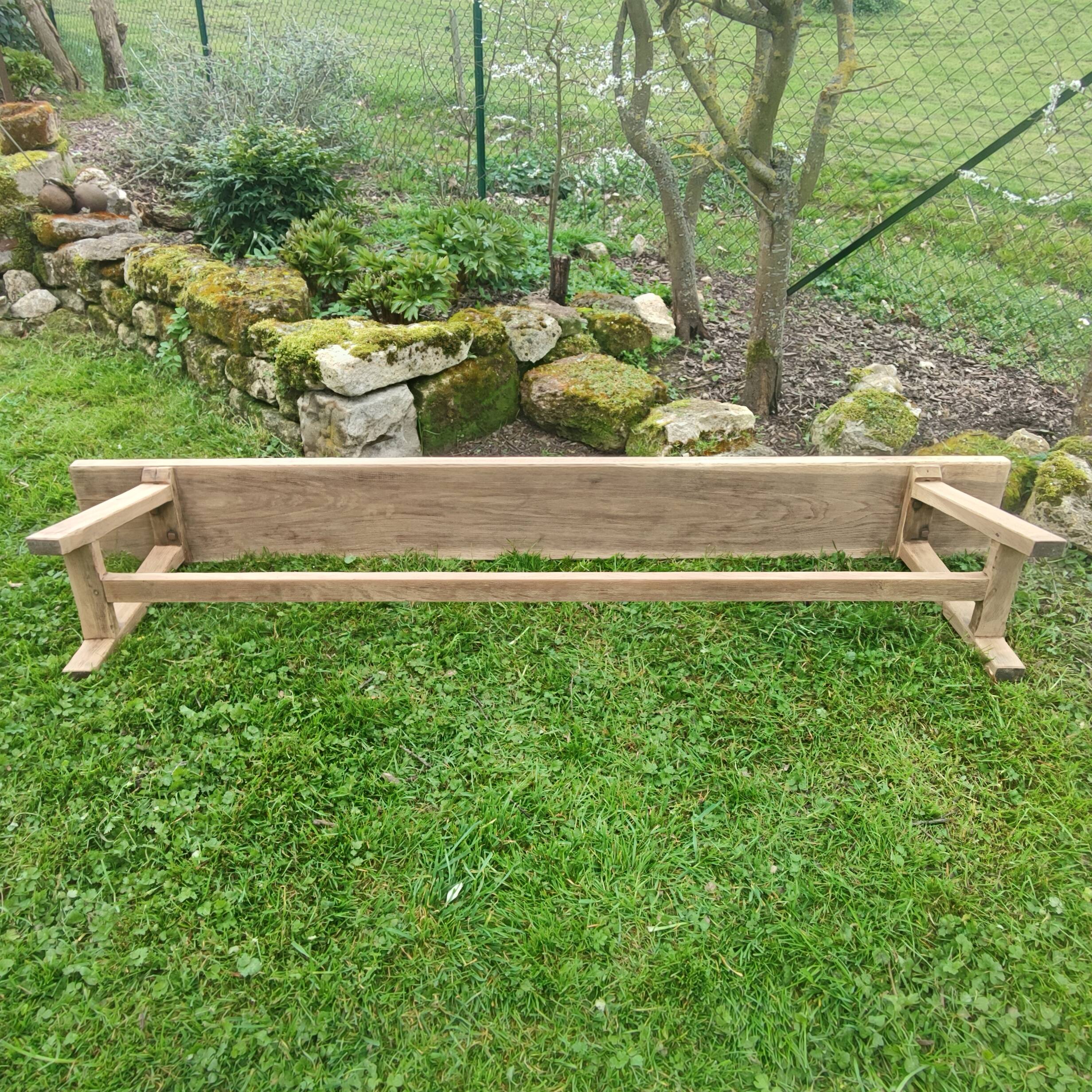 Solid oak farm bench