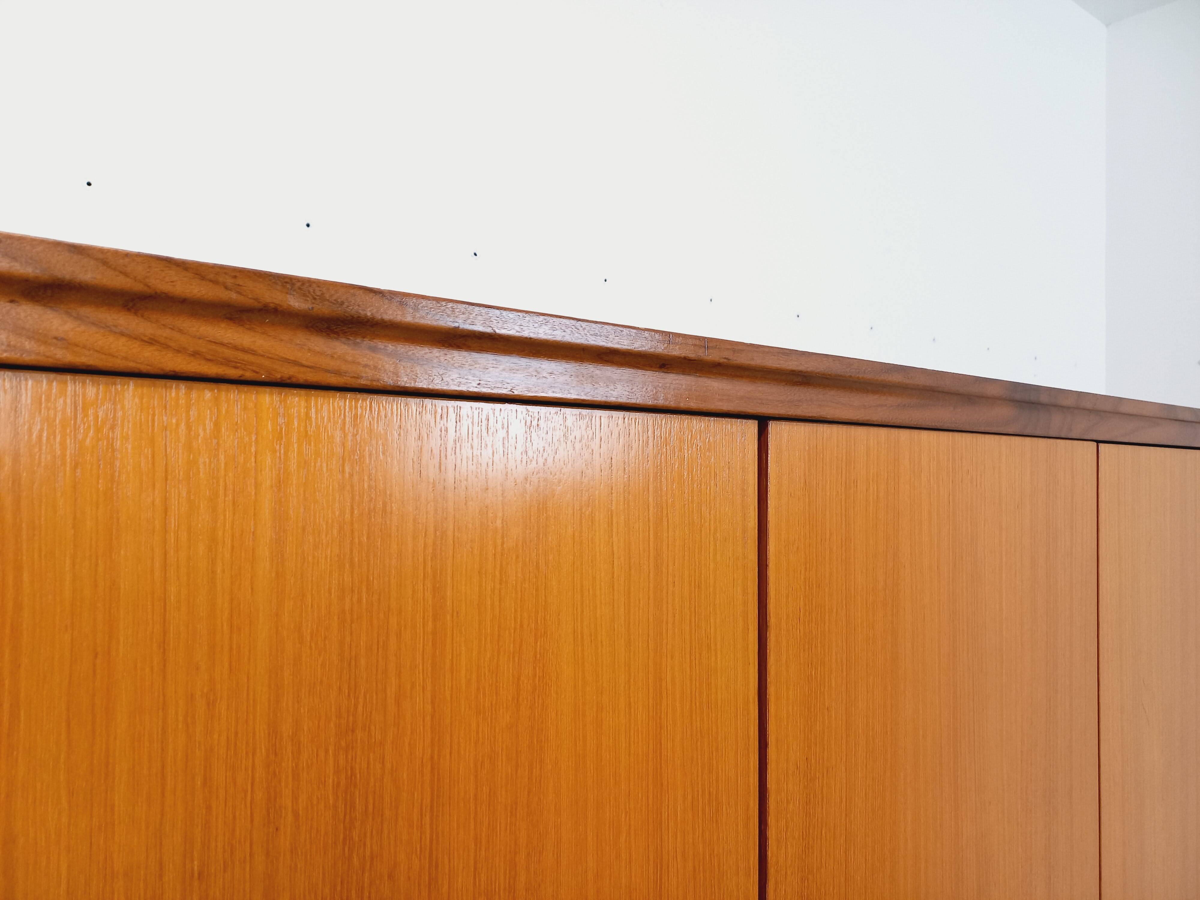 Vintage modernist teak and walnut wardrobe from the 60s and 70s