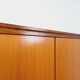 Armoire dressing moderniste vintage en teck et noyer des années 60 70