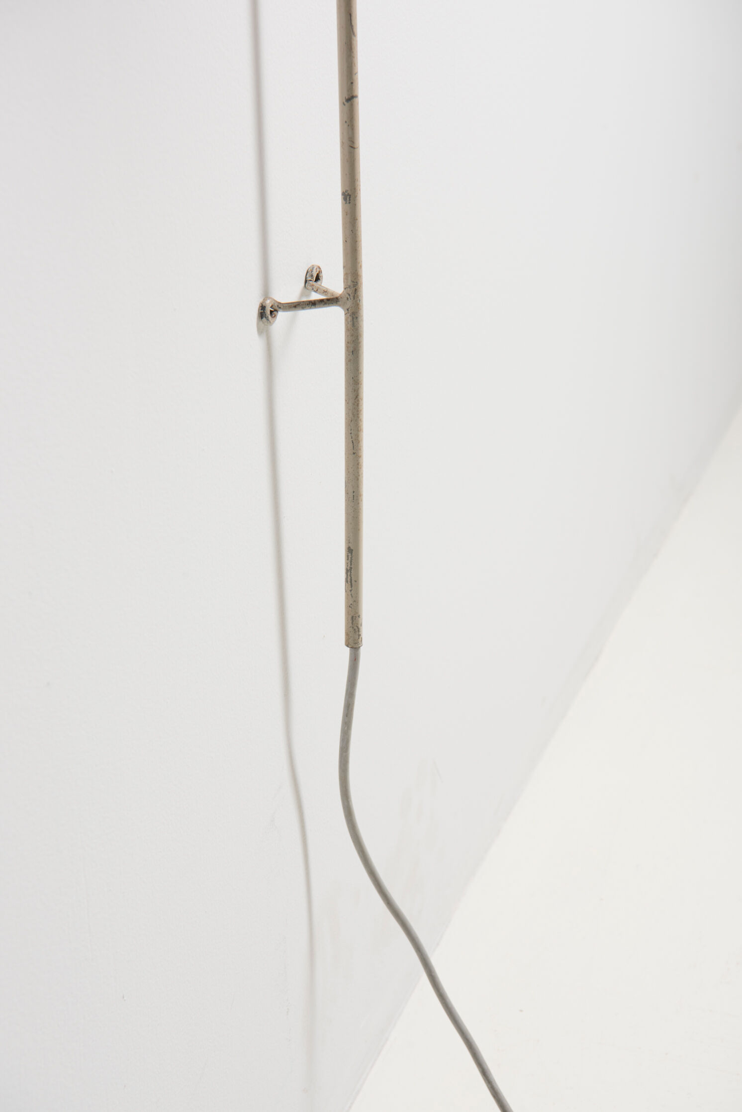 Hanging wall lamp with black perforated cap, 1960's