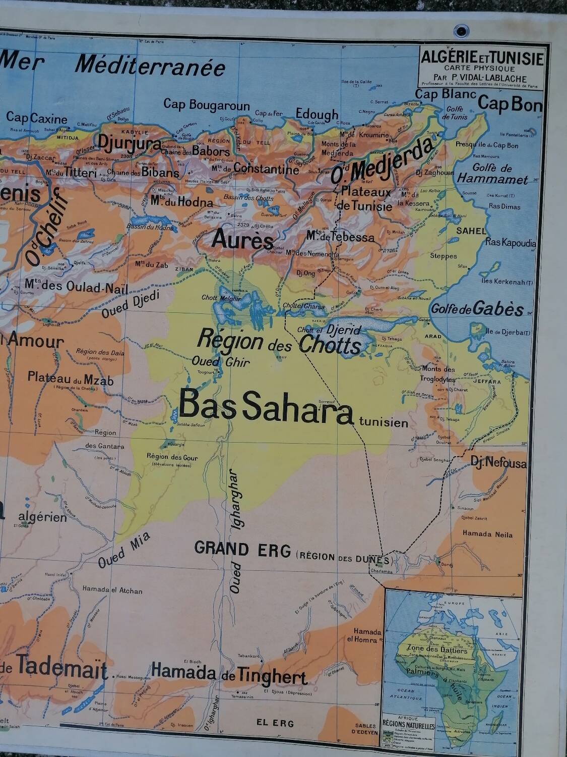 Old Vidal Lablache map N°11 Algeria Tunisia Sahara