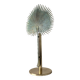 Monumental Valenti table lamp with fan palm leaf in bronze and brass, 1970s