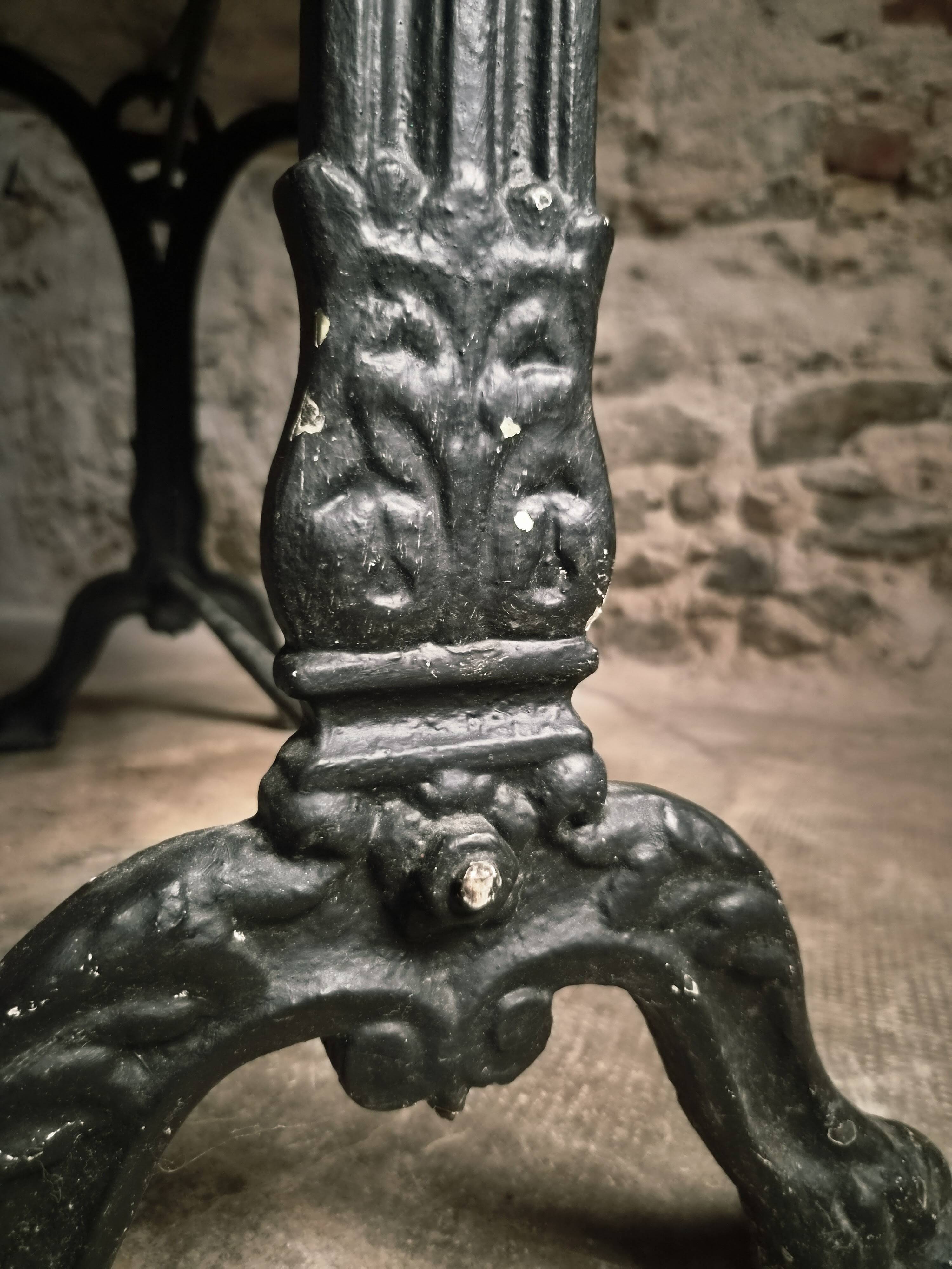 French bistro table made of marble with a cast iron base, 1920s–1930s.