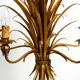 Beautiful huge 1970s gold-plated 5-arm tall metal chandelier by Hans Kögl