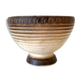 Vintage brown & beige ceramic flower pot / planter