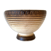 Vintage brown & beige ceramic flower pot / planter