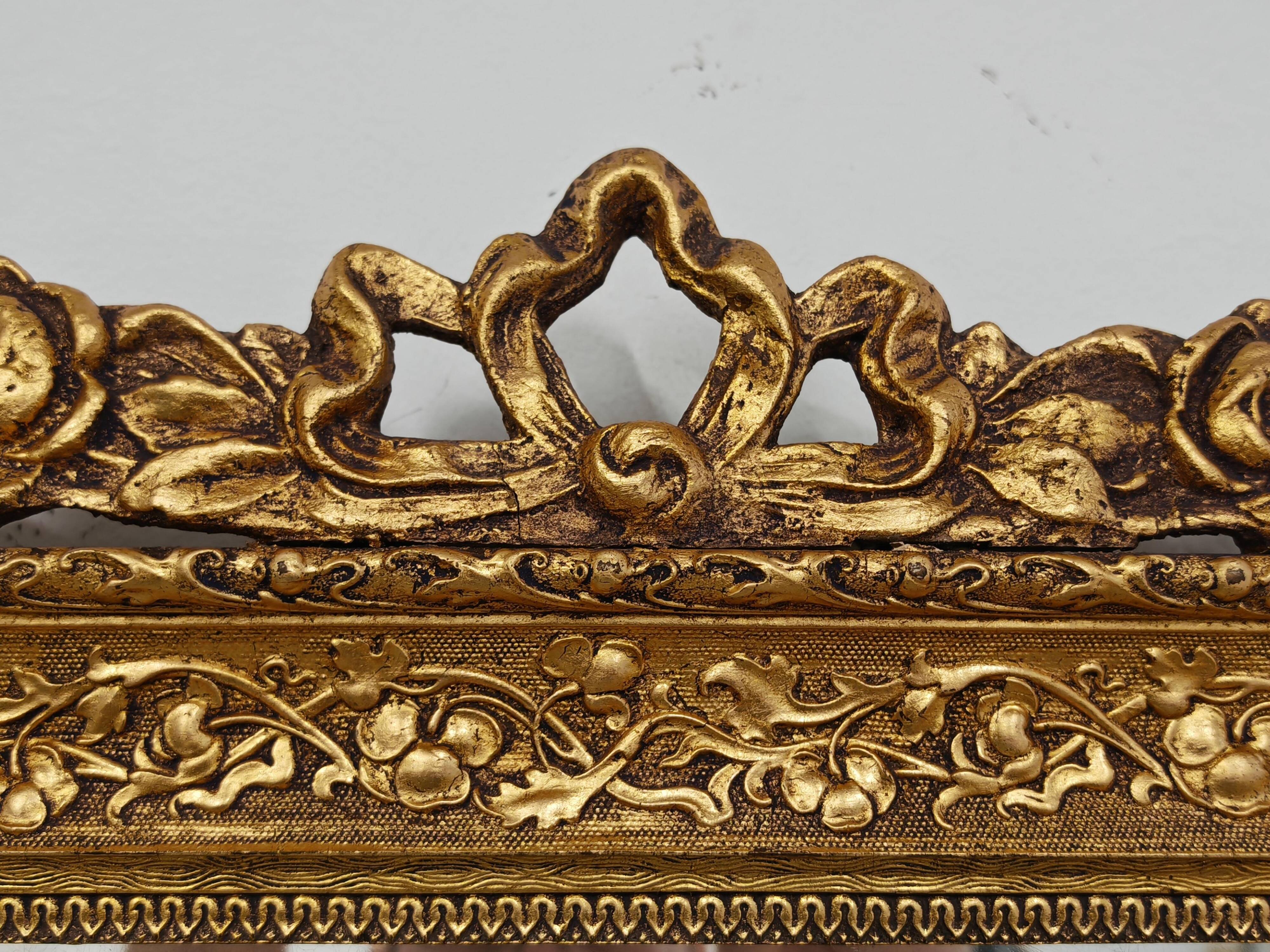 Miroir ancien en bois doré, style néoclassique, 19ème siècle