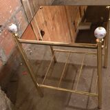 Brass and porcelain bedside table