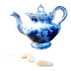 Antique blue teapot model Bryonia late 19th century Sarreguemines