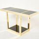 Italian console brass black opaline glass 1970s