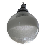 Murano Mazzega globe pendant light with bold swirl, 1960s