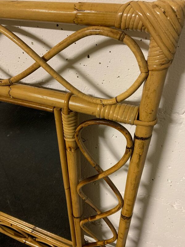 Miroir bambou vintage