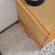 Pair of vintage rattan bedside tables from the 1970s.