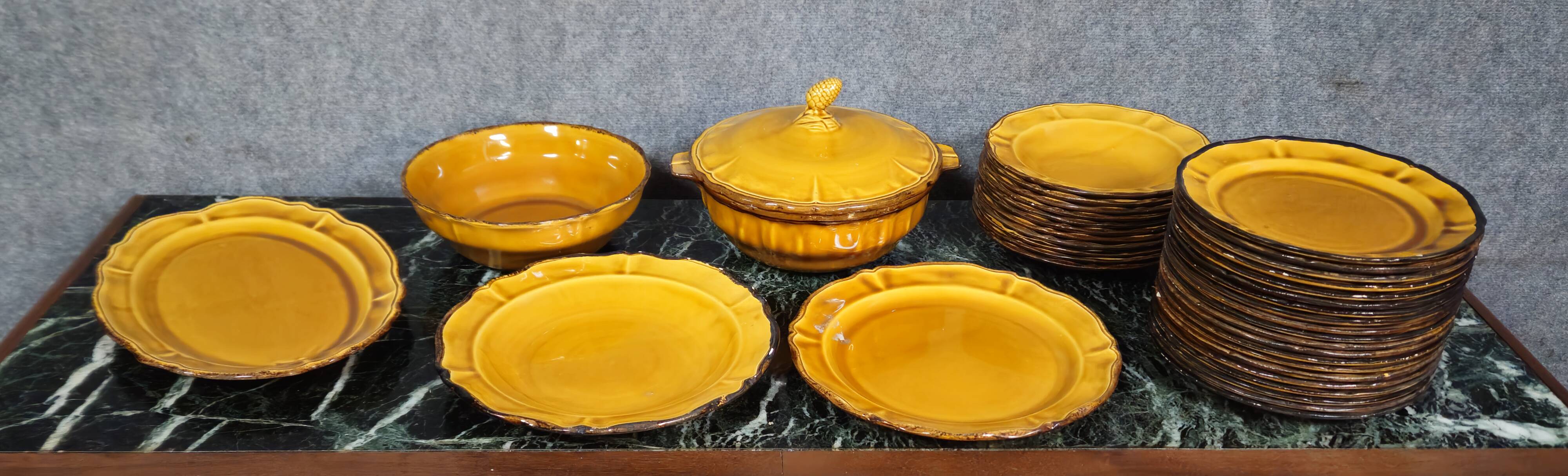 vintage ceramic tableware in yellow – Faience from Haute Provence