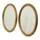 Pair of Oval Gold-Leaf Mirrors, France, 20th Century