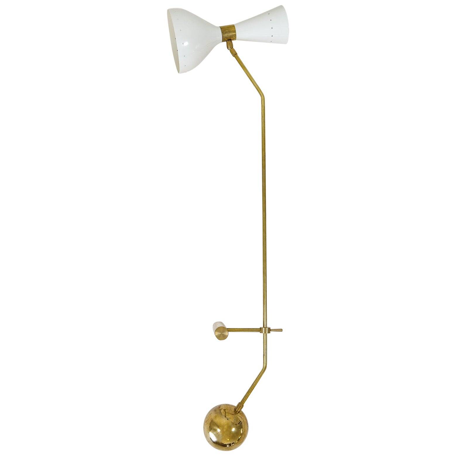 Modern Italian Table Lamp in Brass and Metal, Stilnovo Style