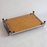 Plateau en aluminium et verre, Italie, Années 50/60