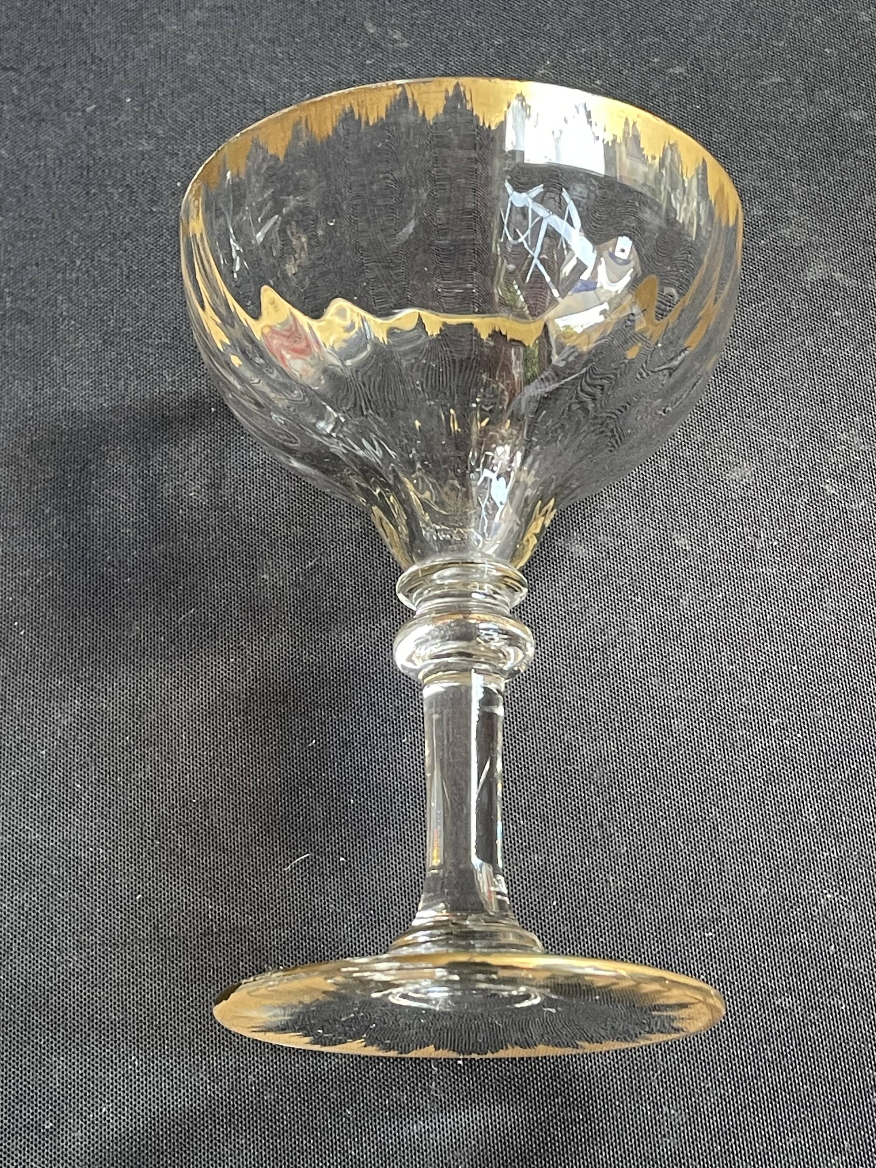 5 Gold Putoisé Champagne Glasses – Legras Pierrefonds 19th Century Service