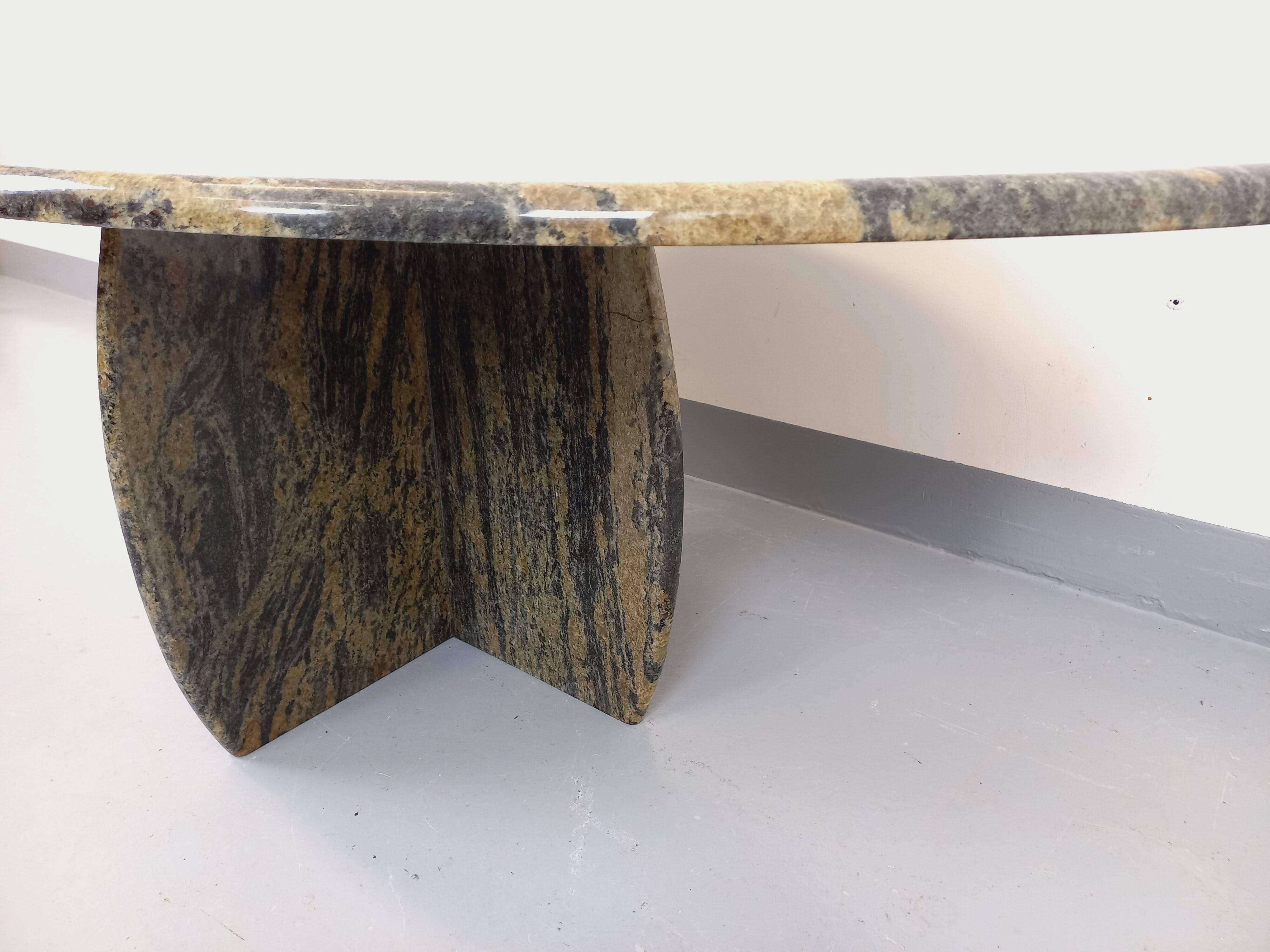 Vintage 70s Oval Marble Coffee Table