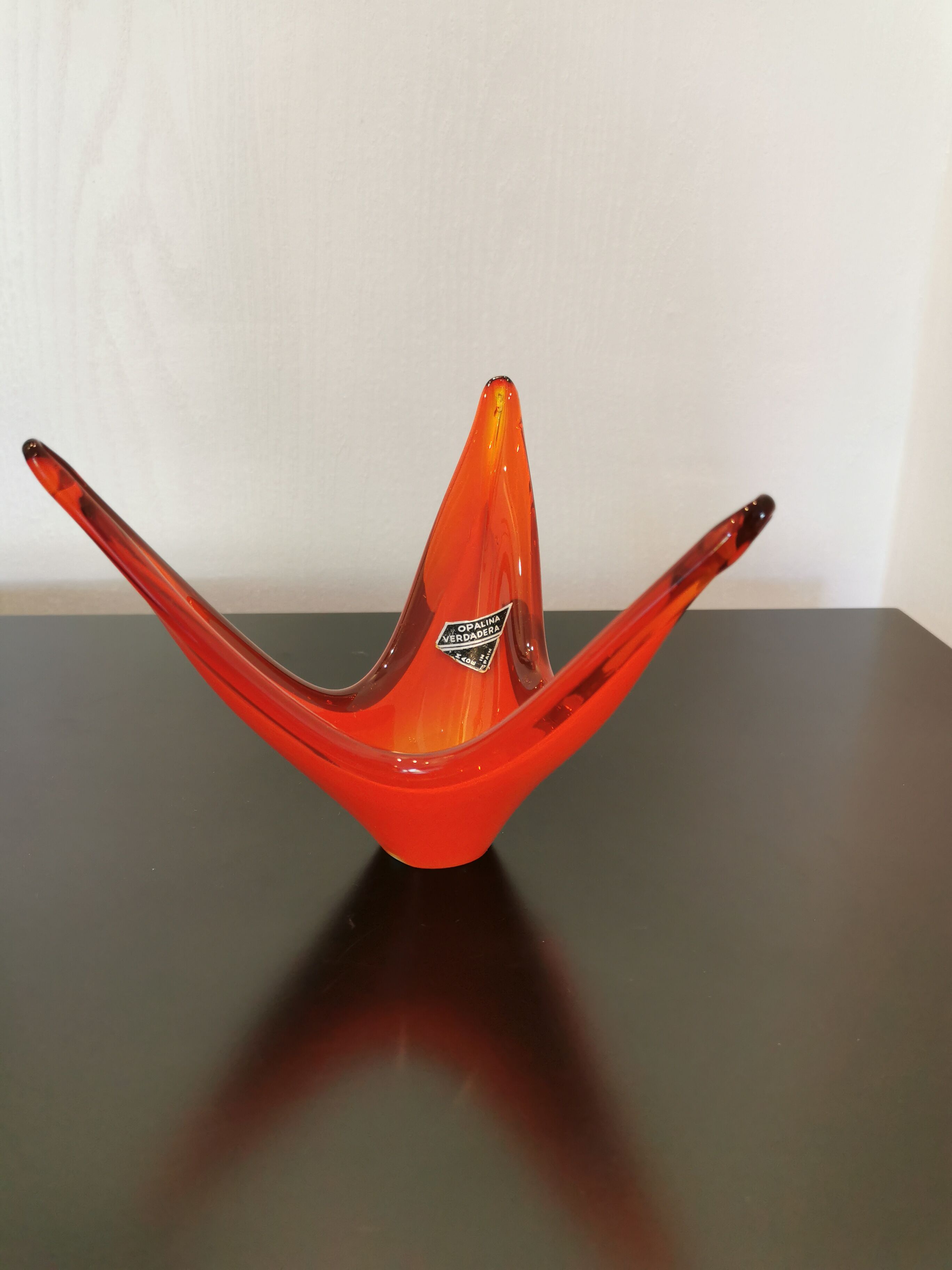 Spanish opaline red glass cup