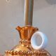 Art deco lamp earthenware malicorne golden 30s in the shape of hand candlestick