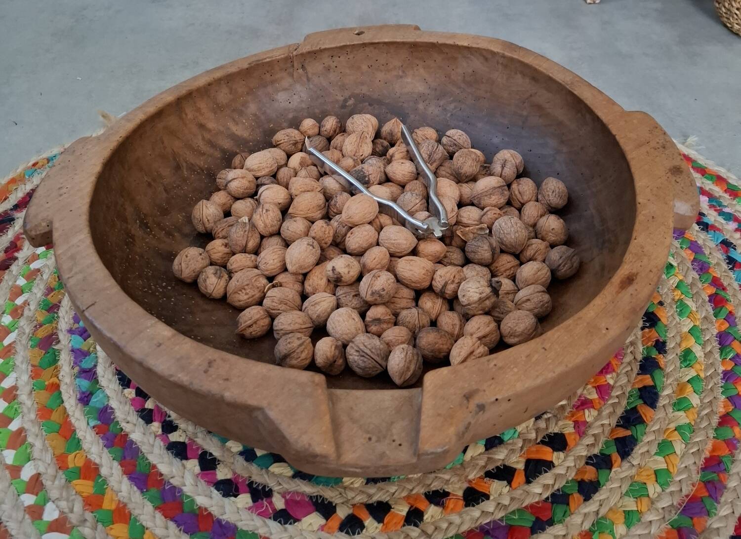 Large antique wooden bowl