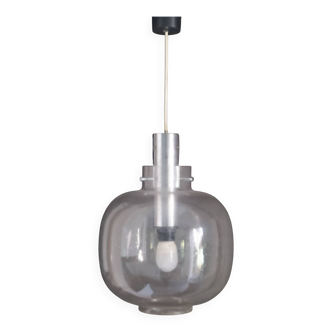 bubble glass and chrome pendant light 1970 Limburg Germany