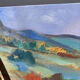 Mediterranean Provencal landscape / expressionist painting / oil painting on wood panel
