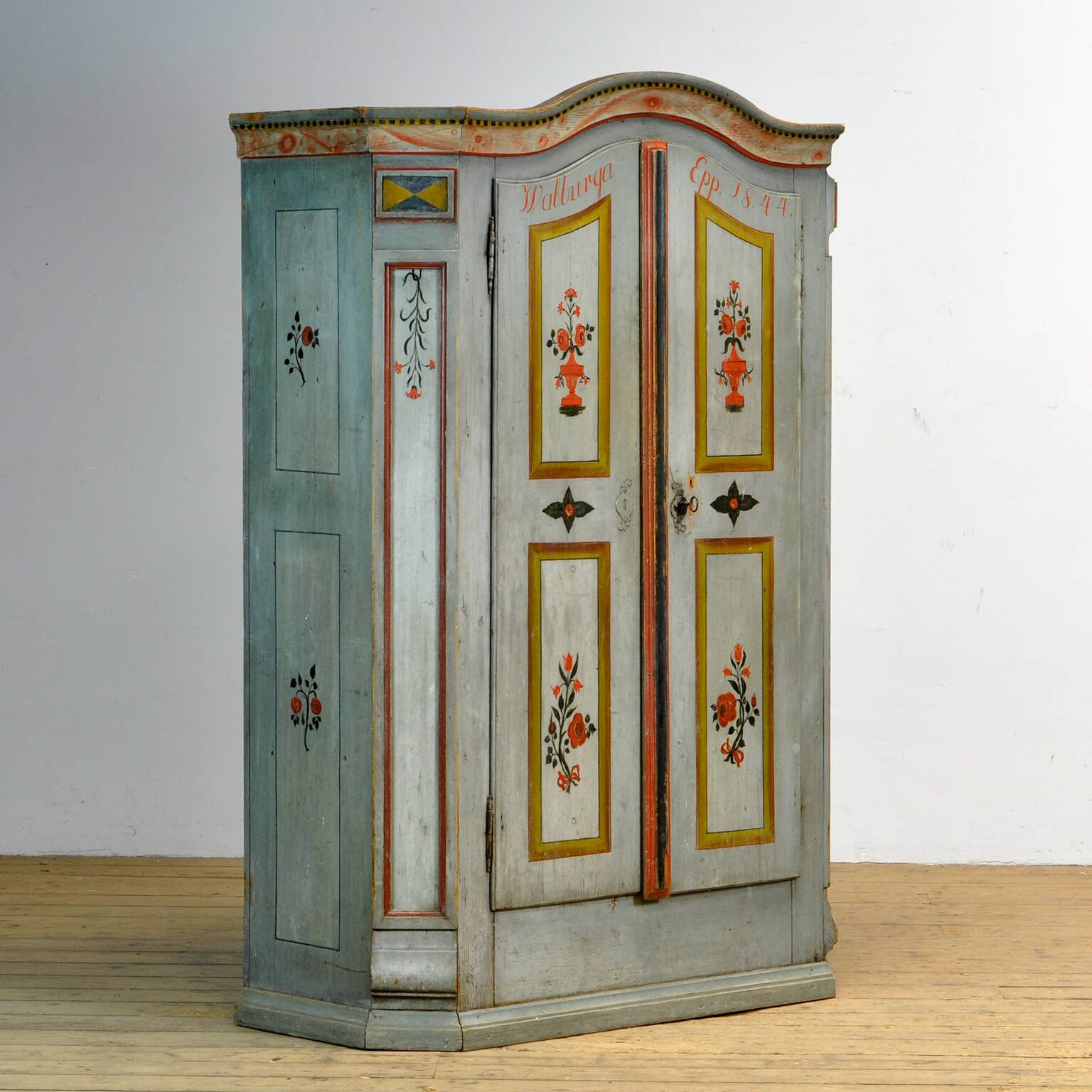 Antique German Hand Painted Cabinet, Anno 1844