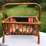 Rattan magazine holder